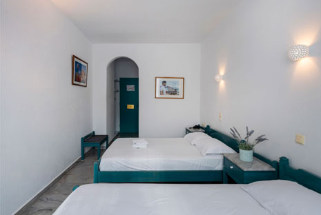 Triple economy room at Aegeon hotel in Paros